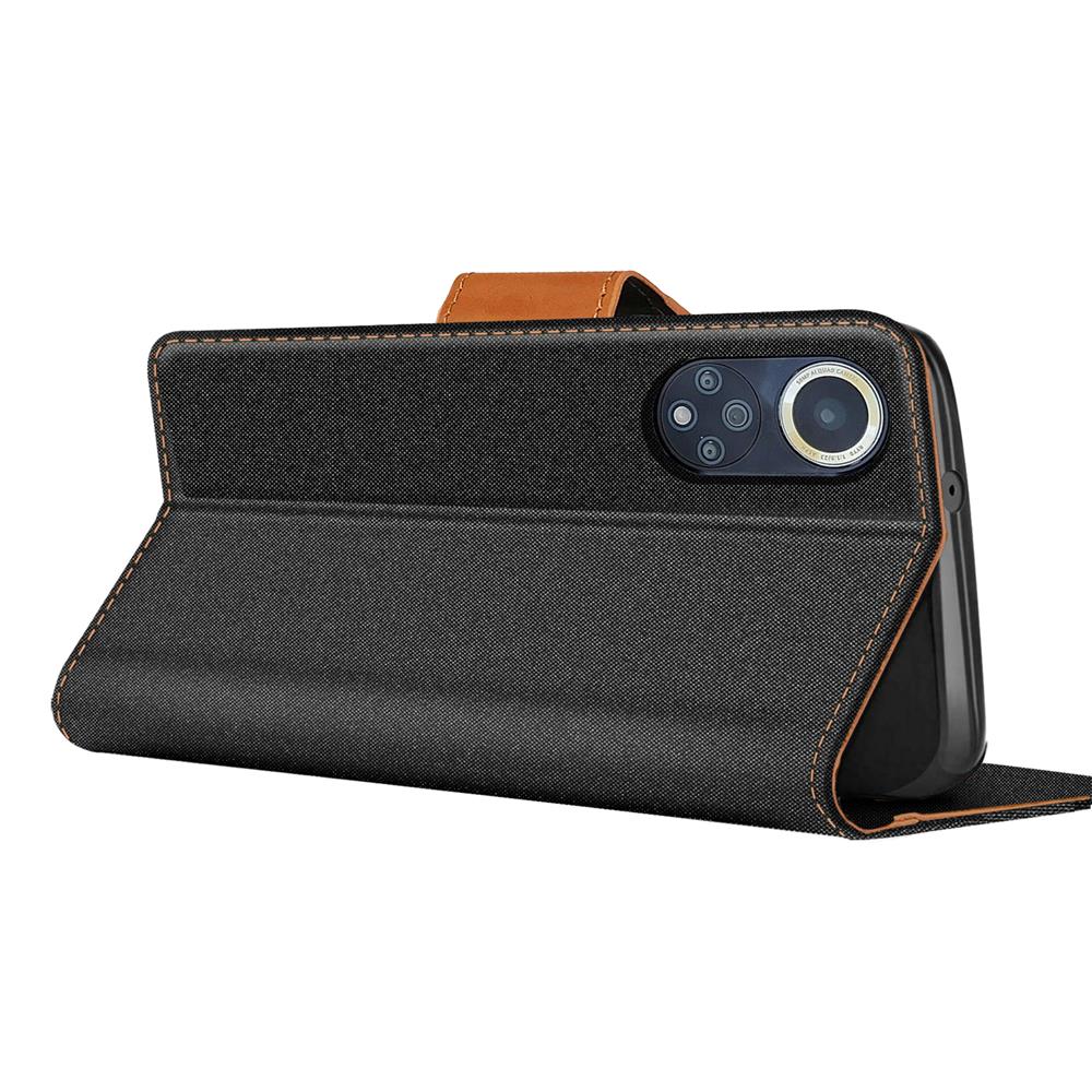 Textil Wallet für Huawei Nova 9 / Honor 50 in Schwarz