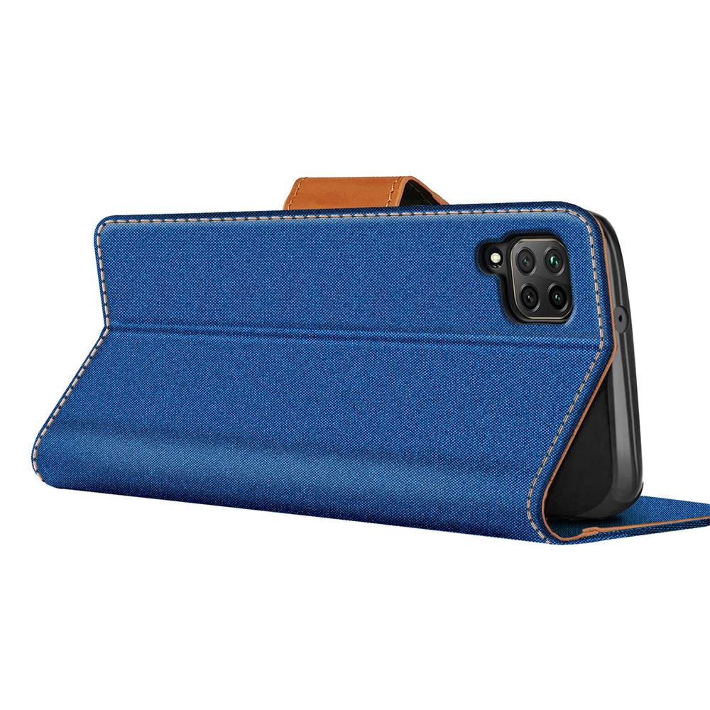 Textil Wallet für Huawei P40 Lite in Blau
