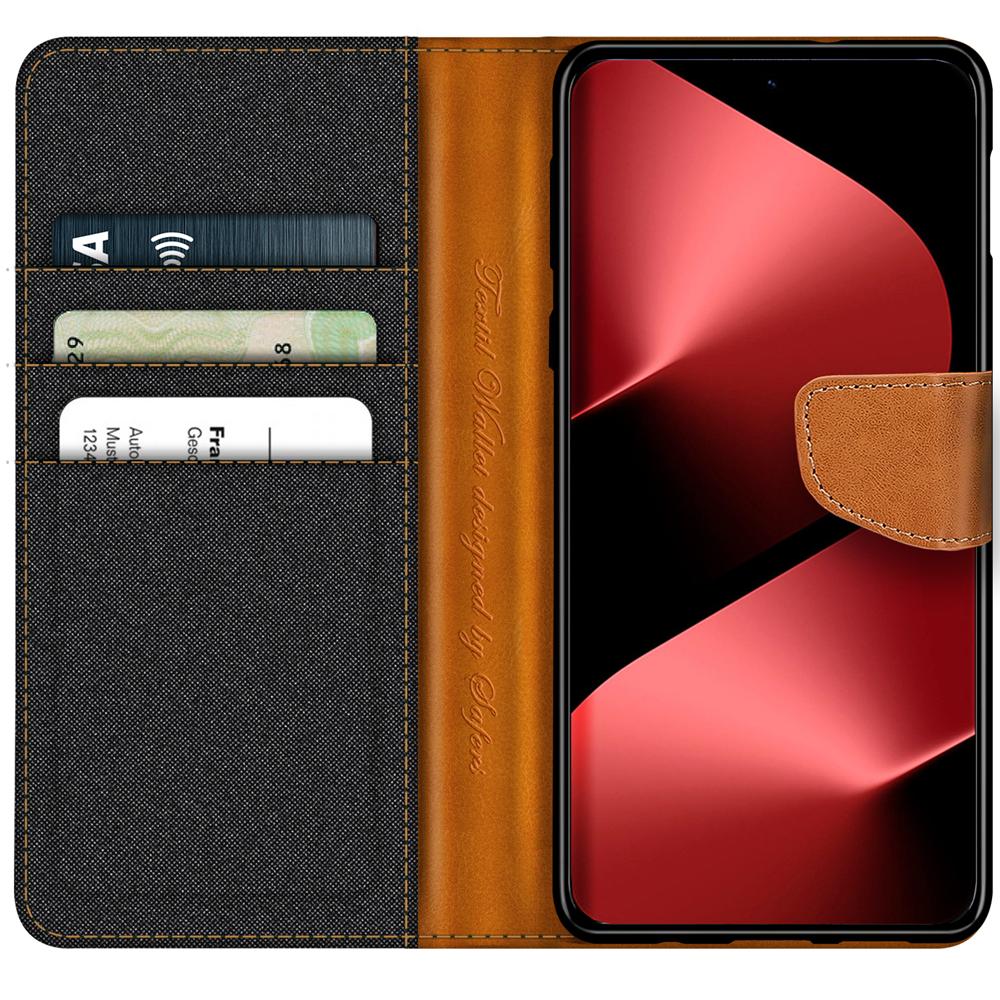 Textil Wallet für Huawei Pura 80 Ultra in Schwarz