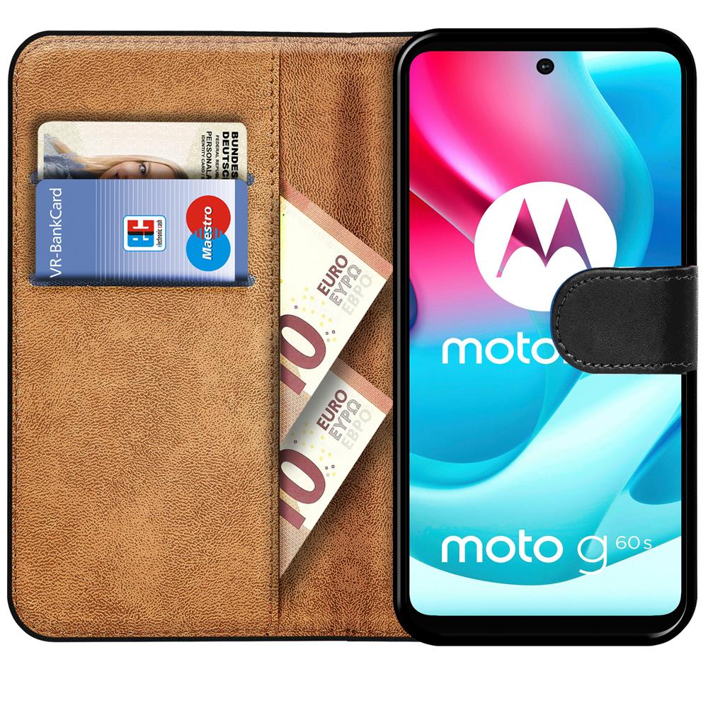 Basic Wallet für Motorola Moto G60s in Schwarz