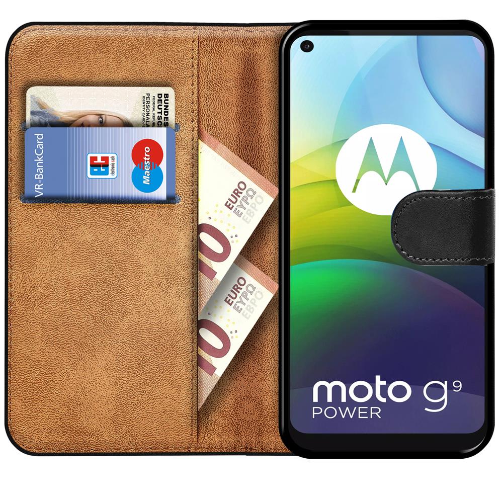 Basic Wallet für Motorola Moto G9 Power in Schwarz
