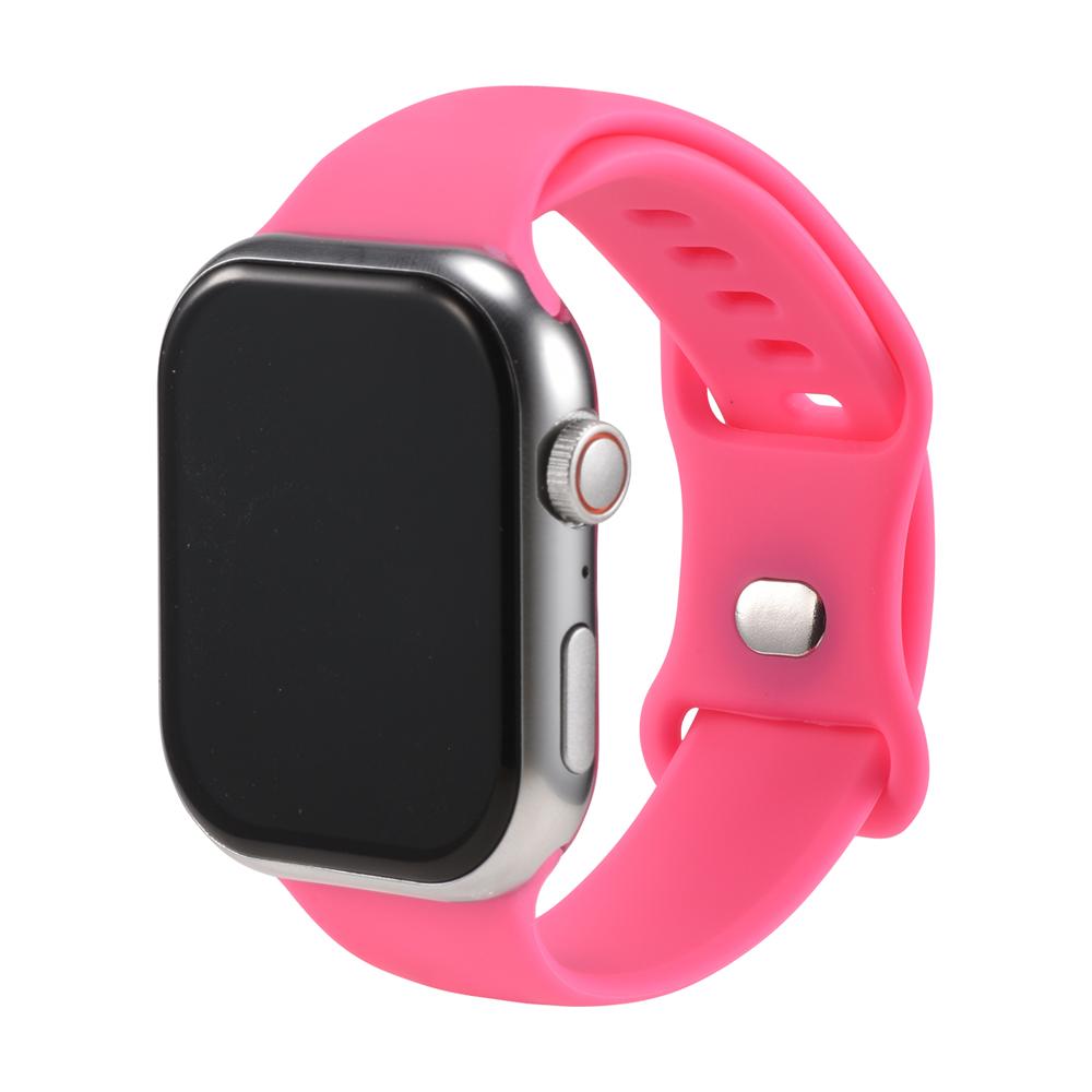Silikonarmband Butterfly Apple Watch 1-11/SE1-3/Ultra1-3 - 42/44/45/49mm in Knallrosa - Größe L