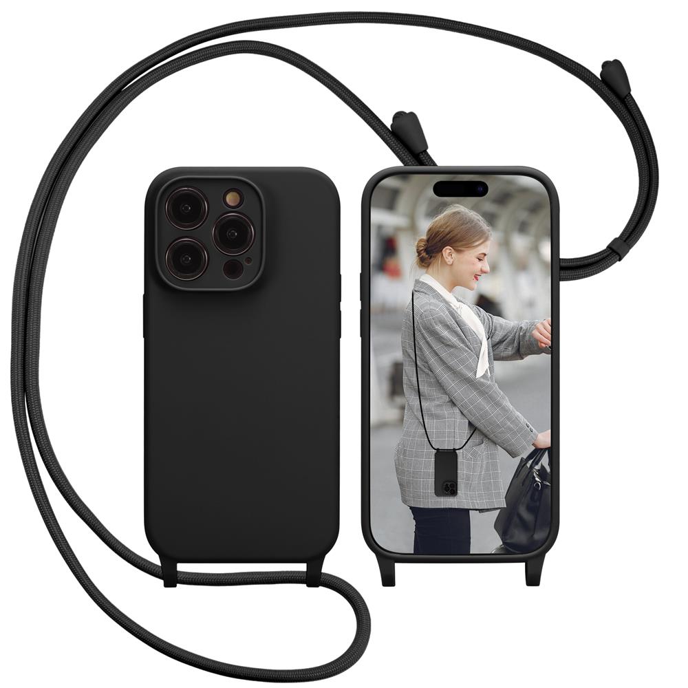 Connect Case Colour inkl. Kette für Apple iPhone 15 Pro Max in Schwarz