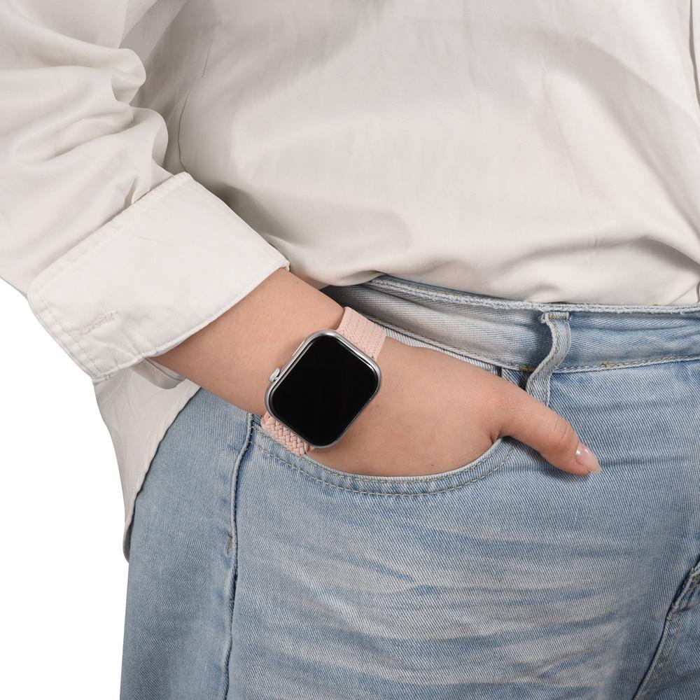 Loop Nylonarmband für Apple Watch 1-11/SE1-3/Ultra1-3 - 42/44/45/49mm in Zartrosa - Universal