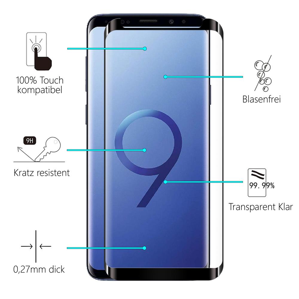 Fullscreen Glas für Samsung Galaxy S9 Plus