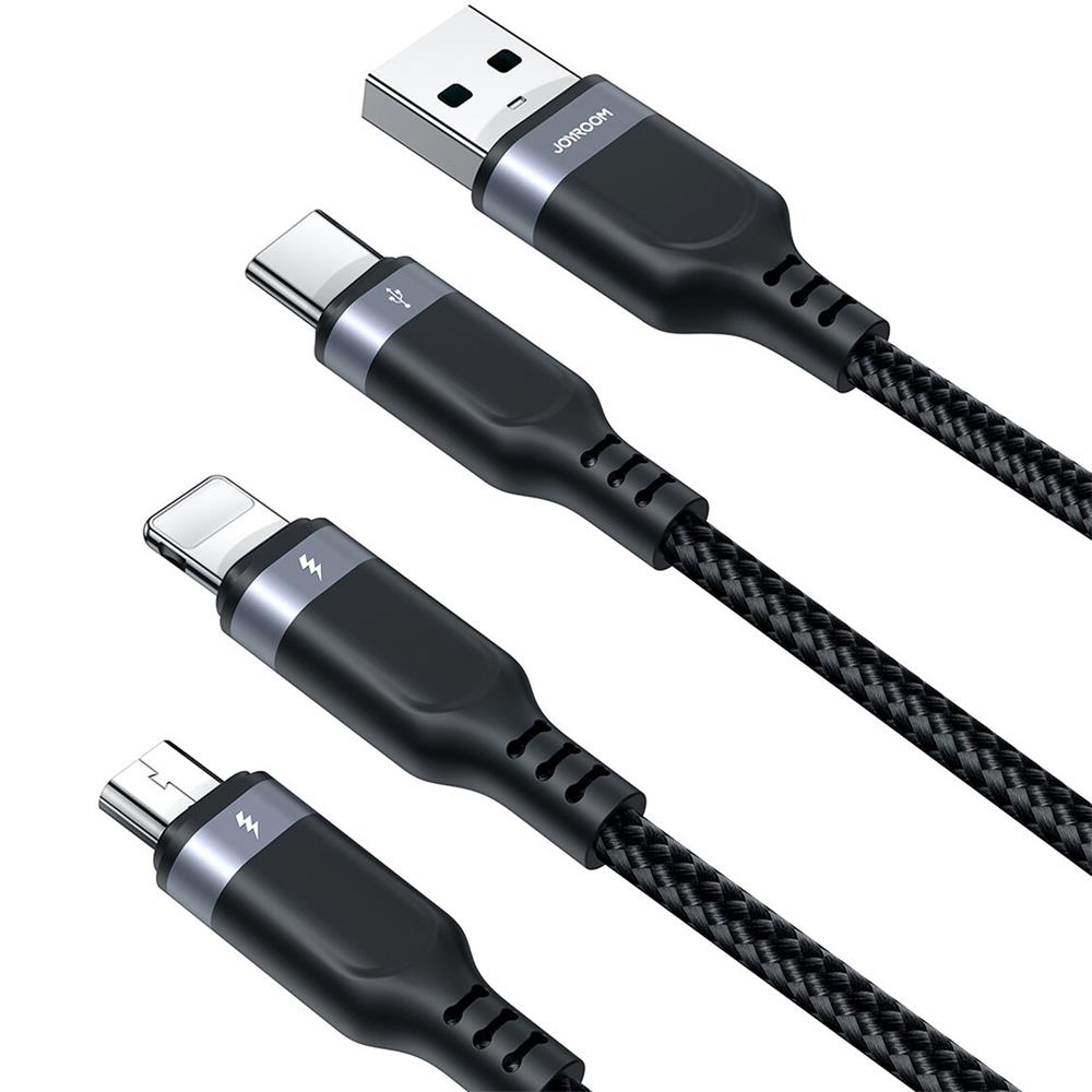 Joyroom USB Kabel - 3in1 - USB - 30CM in Schwarz
