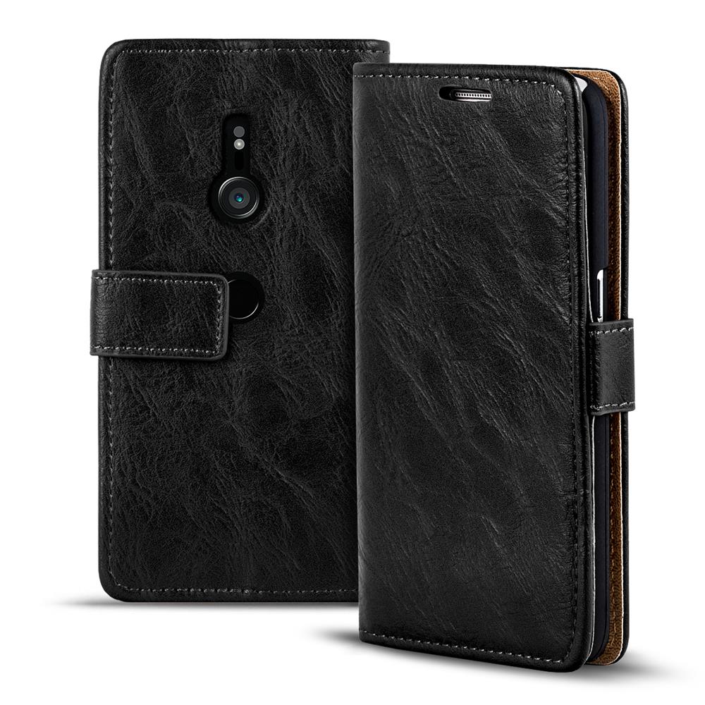 Retro Wallet für Sony Xperia XZ3 in Schwarz