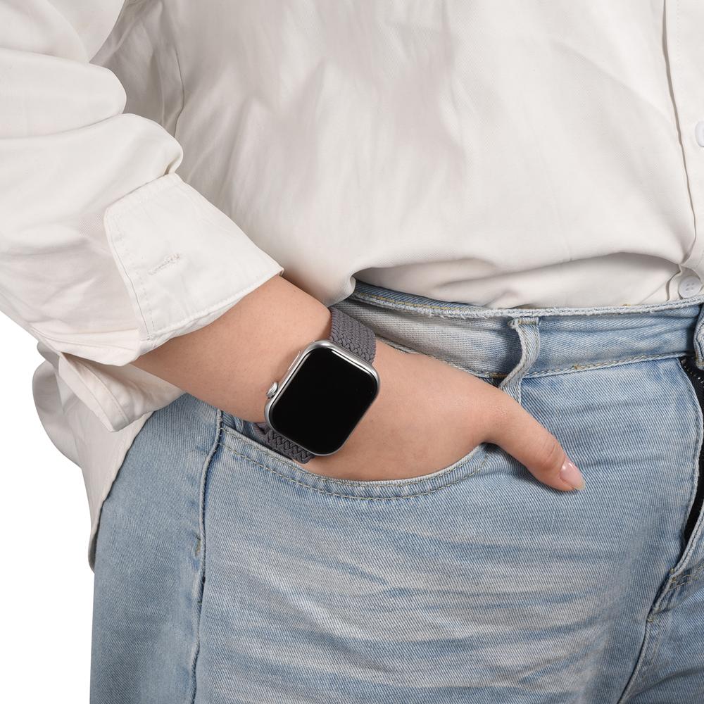 Loop Nylonarmband für Apple Watch 1-11/SE1-3/Ultra1-3 - 42/44/45/49mm in Spacegrau - Universal