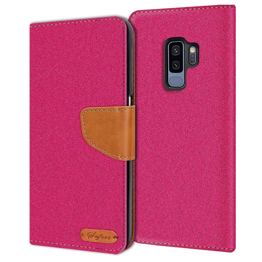 Textil Wallet für Samsung Galaxy S9 Plus in Pink