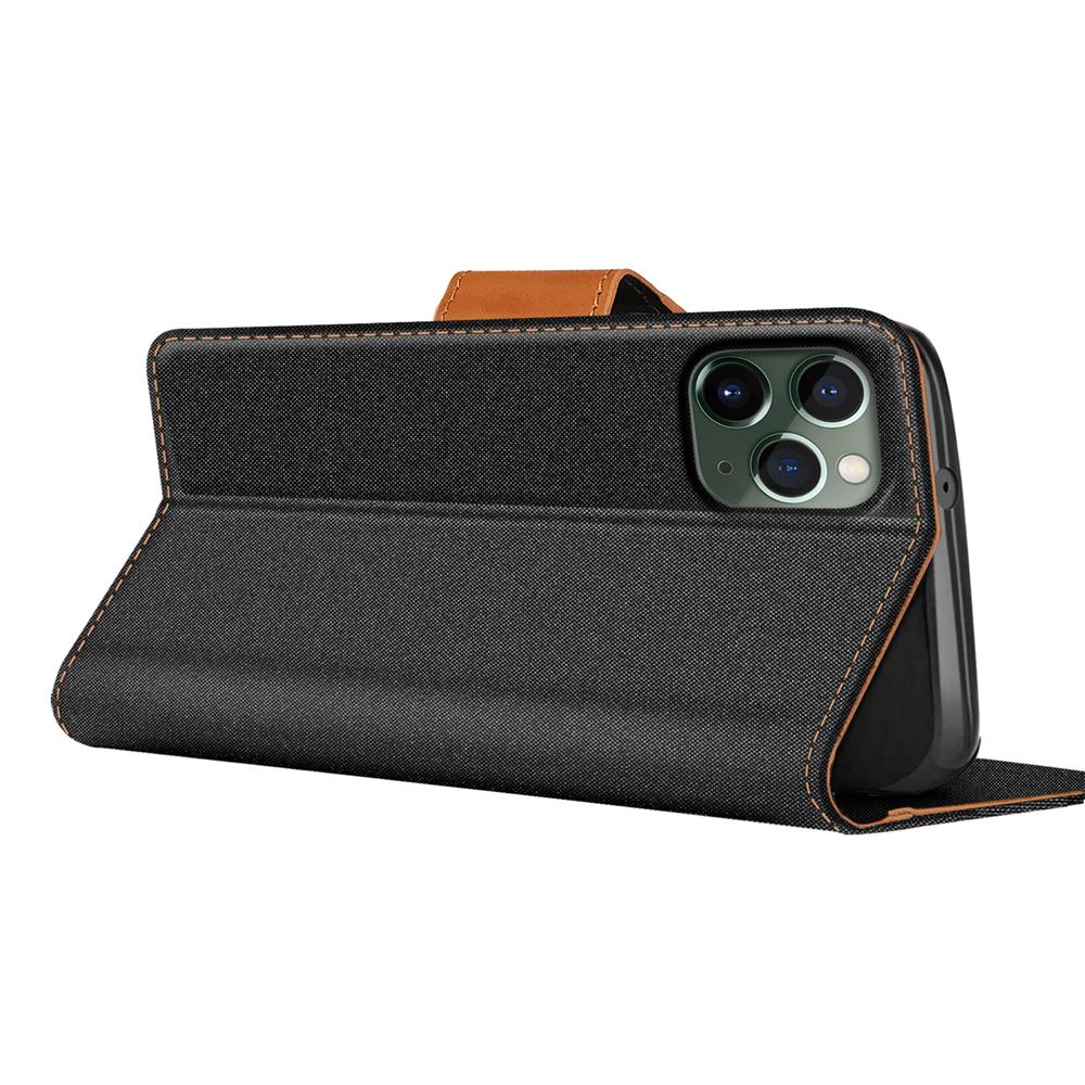 Textil Wallet für Apple iPhone 11 Pro Max in Schwarz
