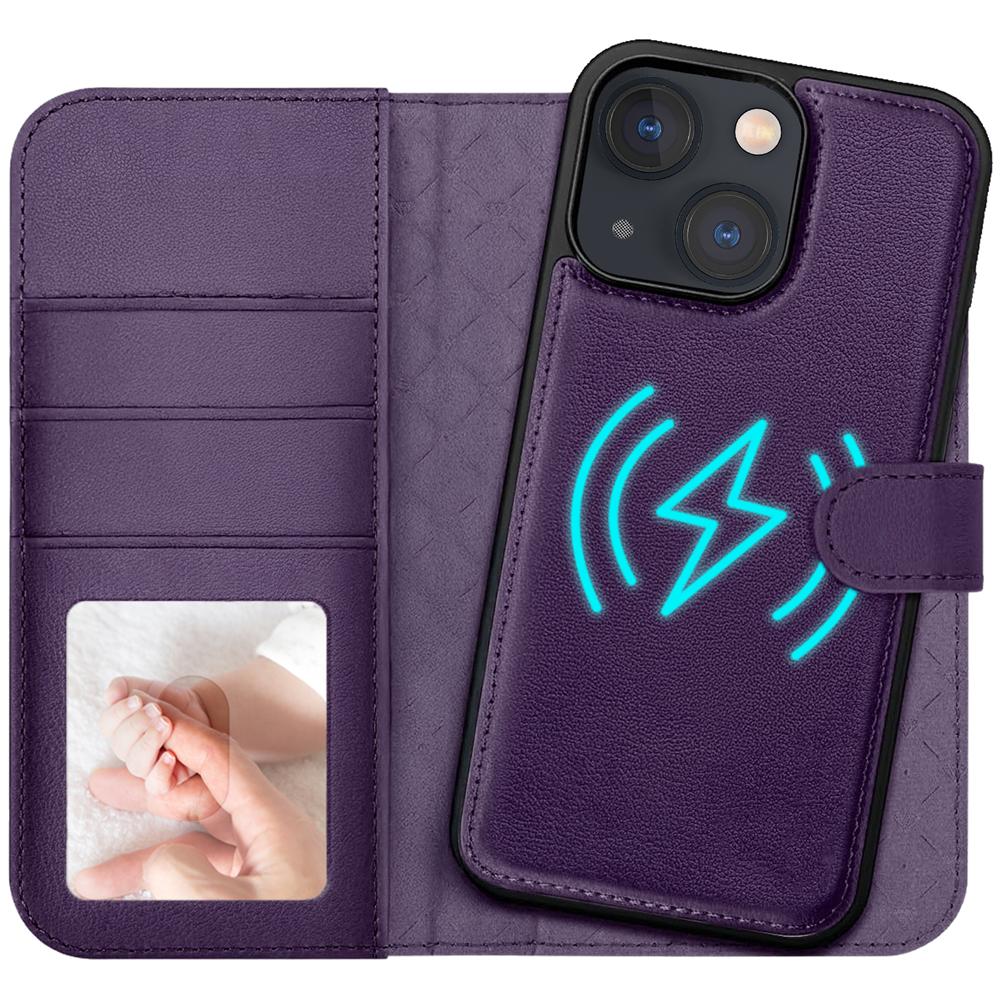 Magnetic Wallet für Apple iPhone 13 in Violett