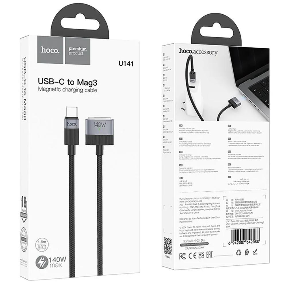 Hoco USB Kabel - U141 Typ-C auf MagSafe 3 in Schwarz