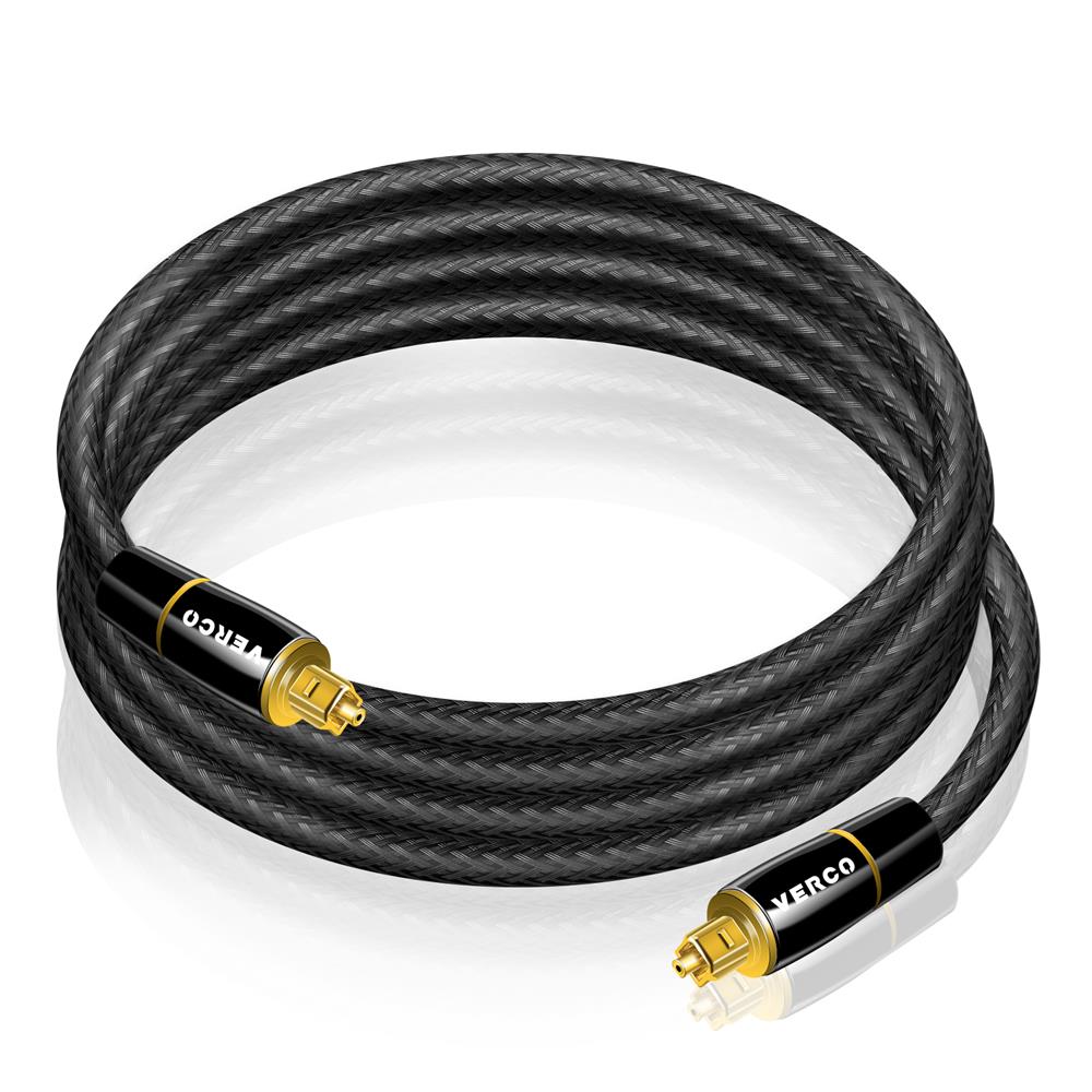 Toslink Kabel Nylon DTS - TLK-66F - 7.5M in Schwarz