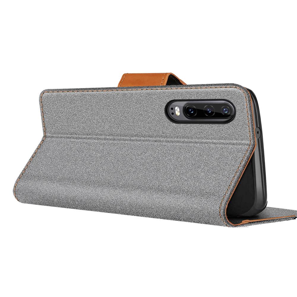 Textil Wallet für Huawei P30 in Grau
