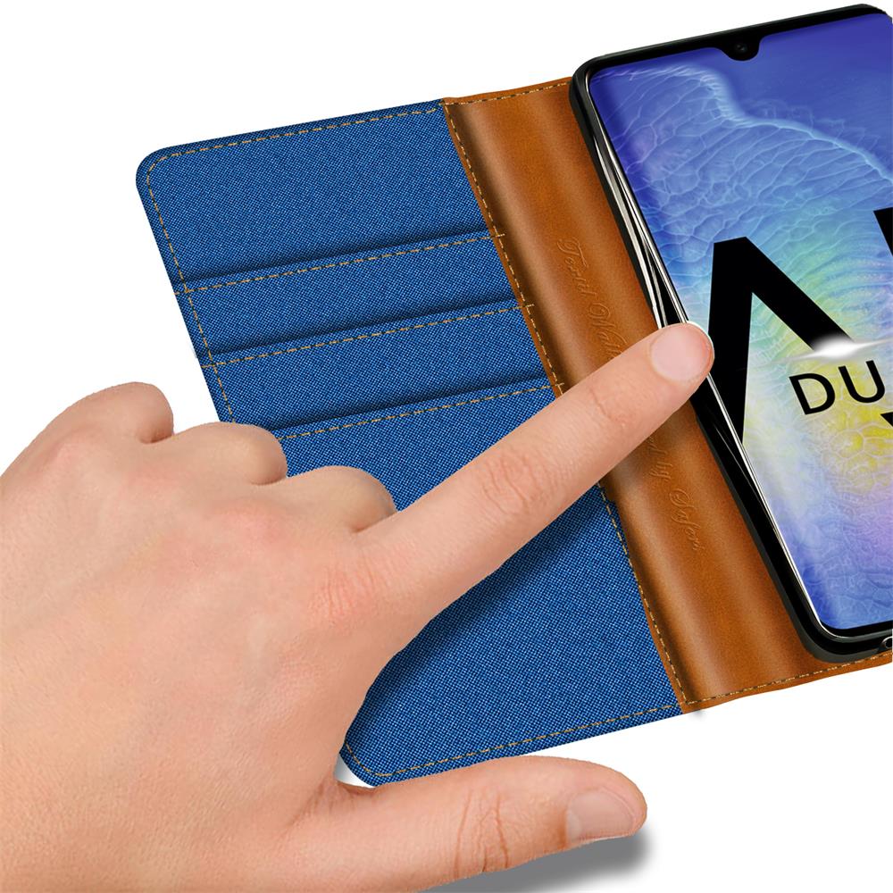 Textil Wallet für Huawei Mate 20 in Blau