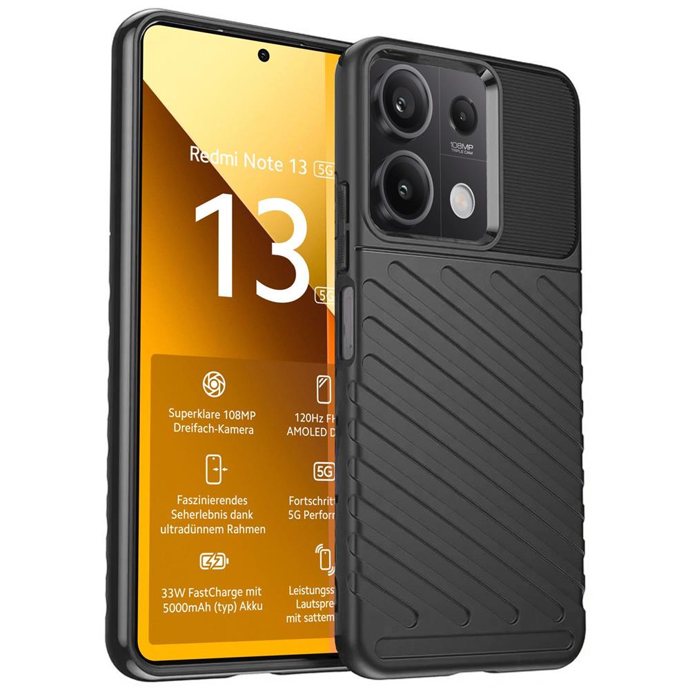 Thunder Case für Xiaomi Redmi Note 13 5G in Schwarz