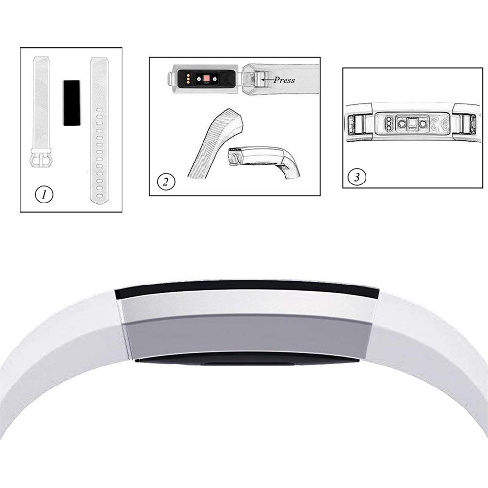 Fitnessarmband TPU für Fitbit Alta / HR - Größe S in Weiss