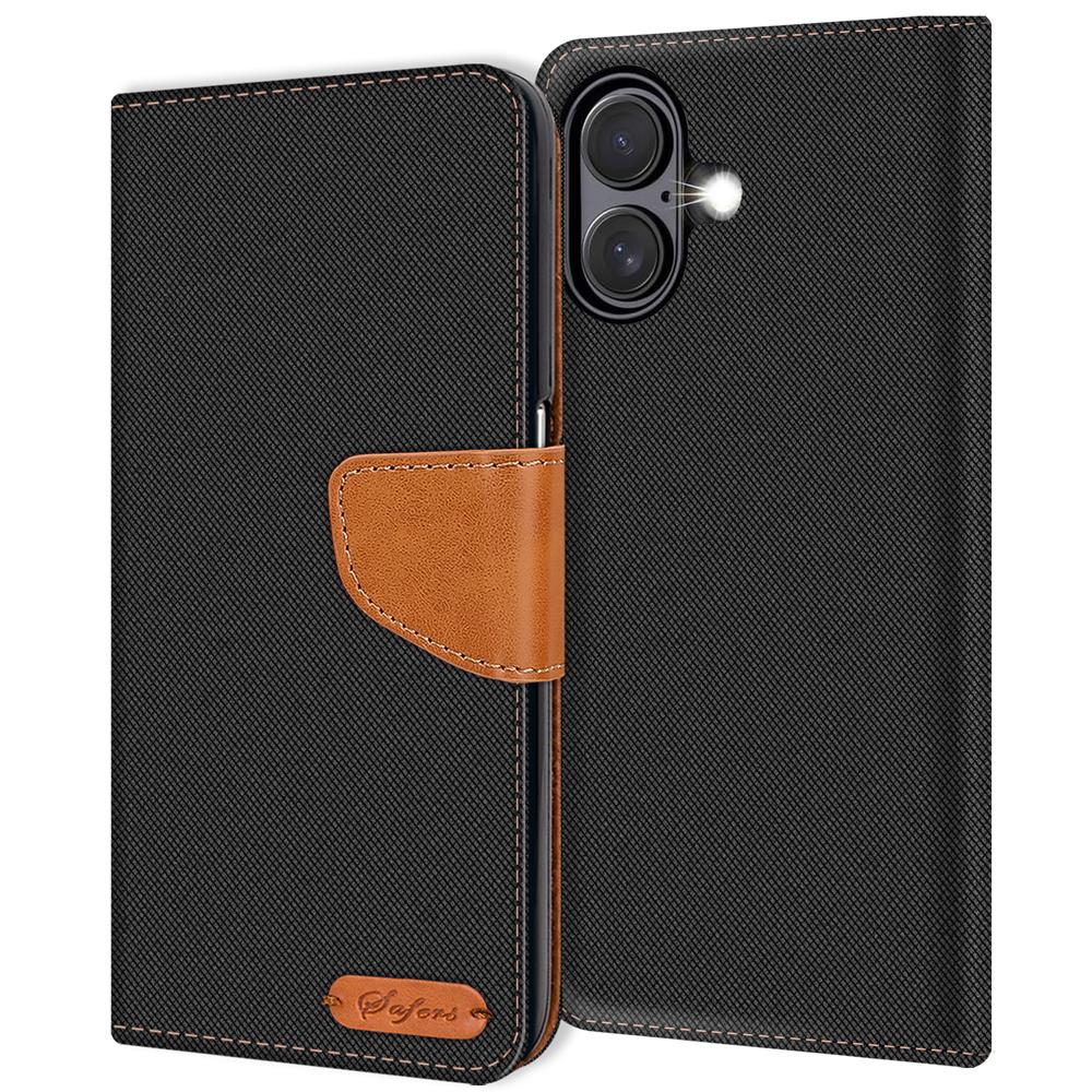 Textil Wallet für Apple iPhone 17 in Schwarz