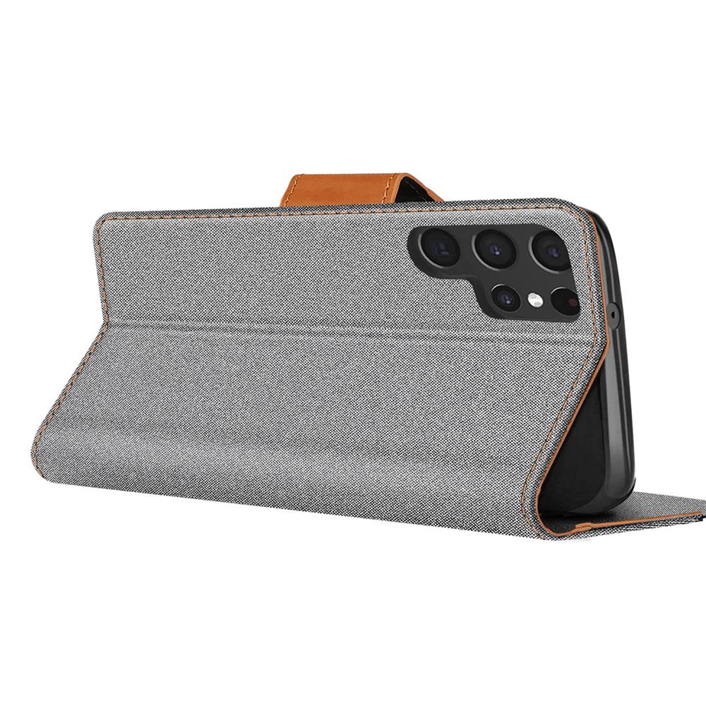 Textil Wallet für Samsung Galaxy S24 Ultra in Grau