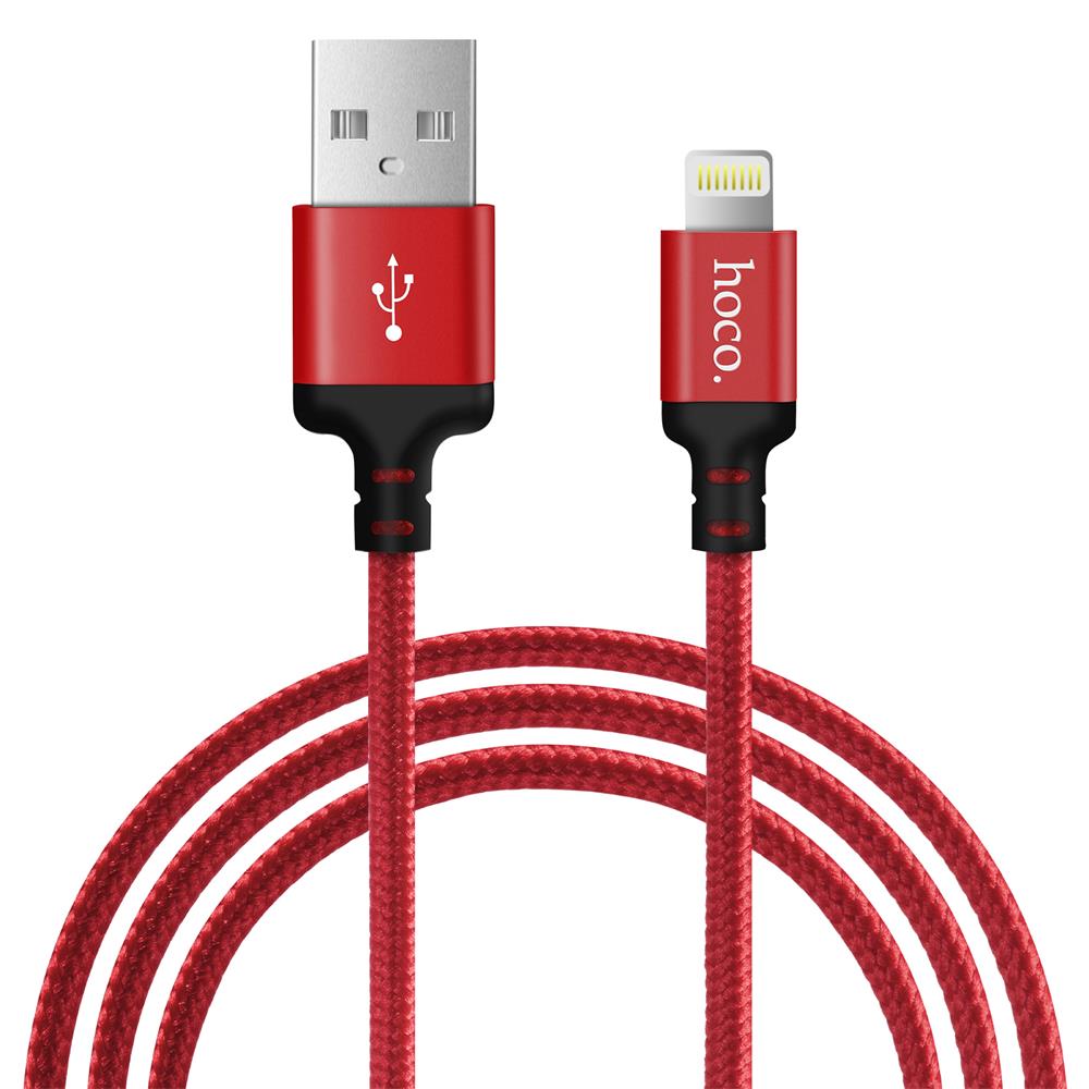 Hoco USB Kabel - X14 Lightning - 2M in Schwarz-Rot