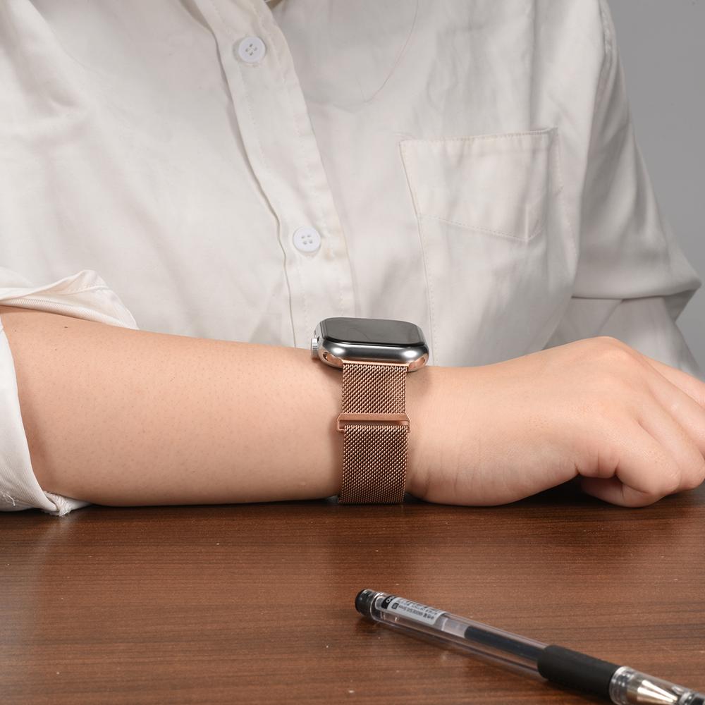 Milanese Edelstahlarmband Apple Watch 1-11/SE1-3/Ultra1-3 - 42/44/45/49mm in Roségold - Universal
