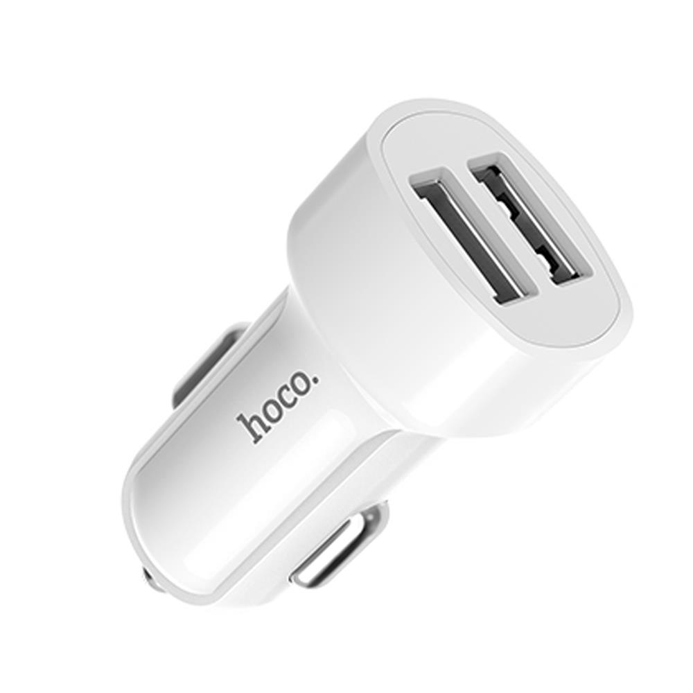 Kfz-Ladegerät Hoco - Z2A microUSB in Weiss