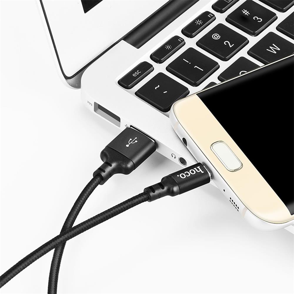Hoco USB Kabel - X14 microUSB - 2M in Schwarz-Rot