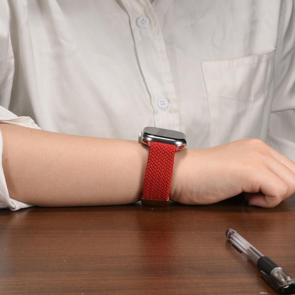 Loop Nylonarmband für Apple Watch 1-11/SE1-3/Ultra1-3 - 42/44/45/49mm in Rot - Universal