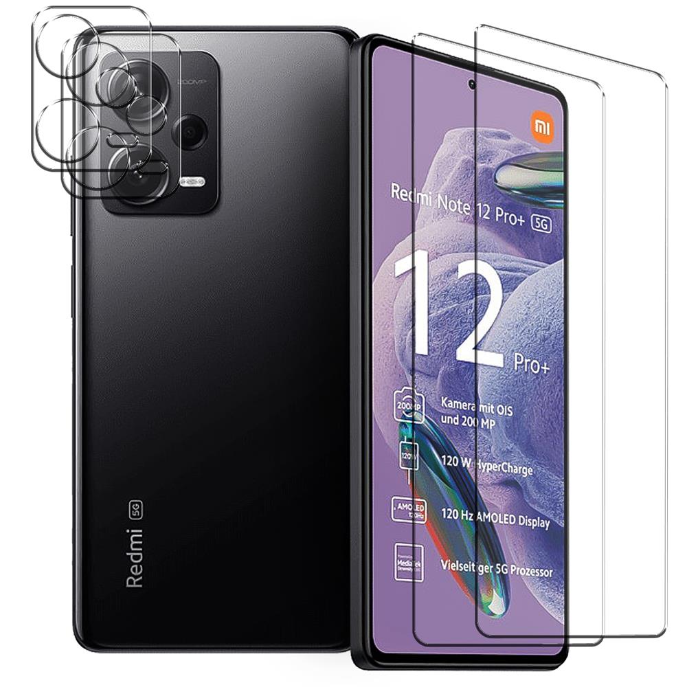 4in1 Glas Set für Xiaomi Redmi Note 12 Pro Plus 5G