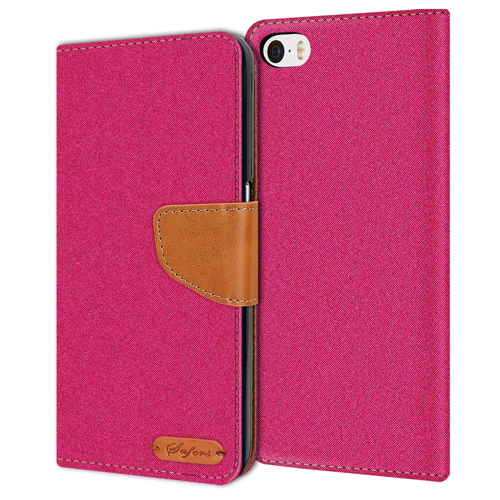 Textil Wallet für Apple iPhone 4 / 4S in Pink
