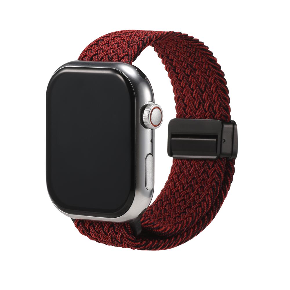 Loop Nylonarmband für Apple Watch 1-11/SE1-3/Ultra1-3 - 42/44/45/49mm in Dunkelrot - Universal
