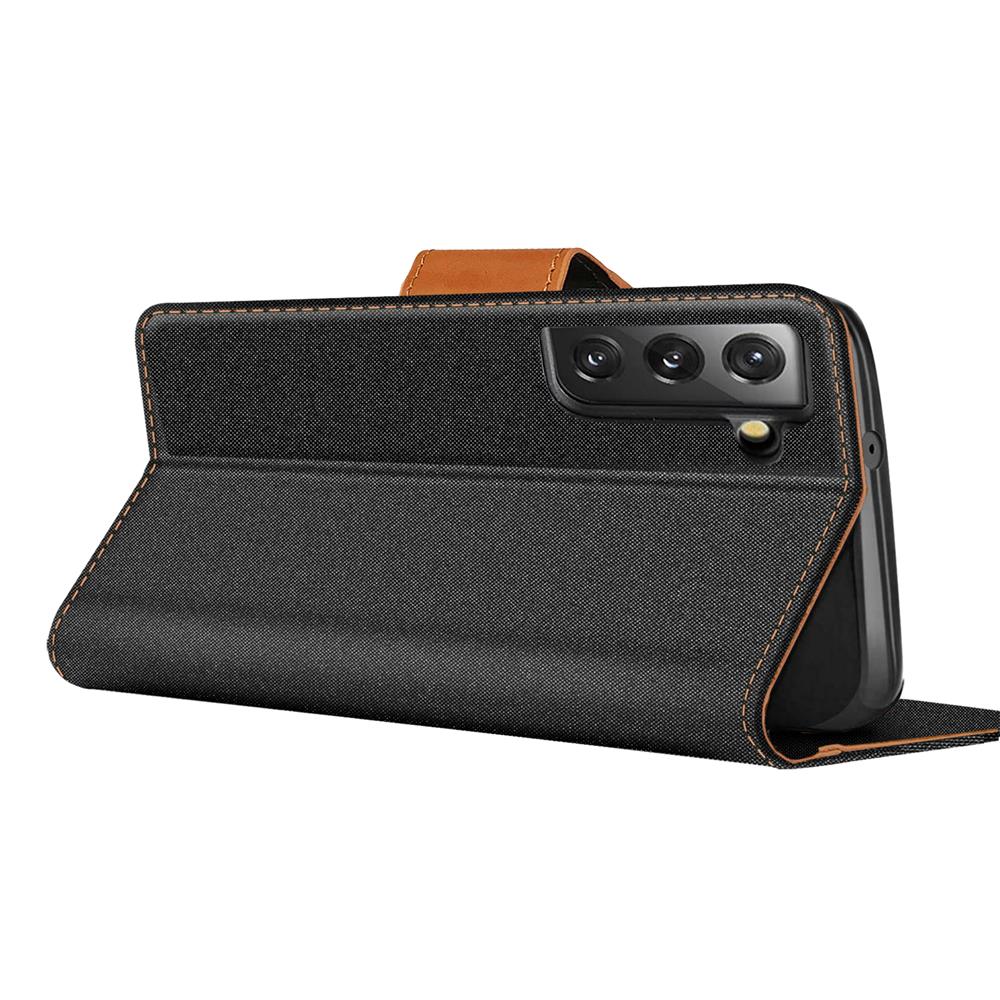 Textil Wallet für Samsung Galaxy S23 Plus in Schwarz
