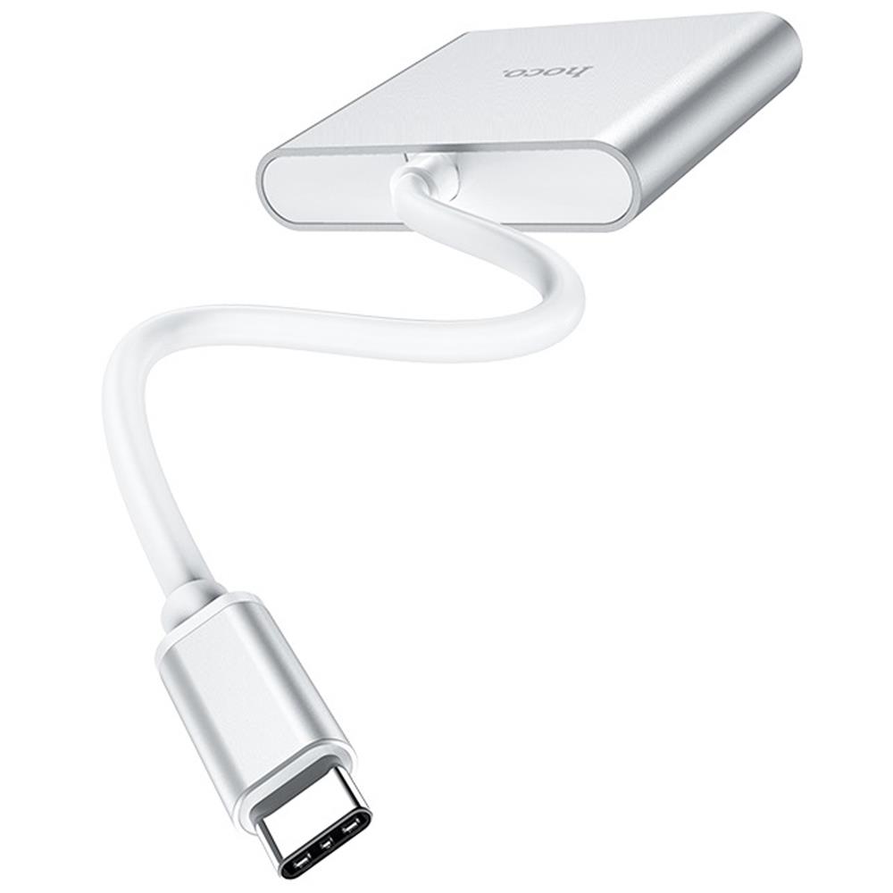 Hoco HB14 Hub Typ C USB 3.0 HDMI in Silber