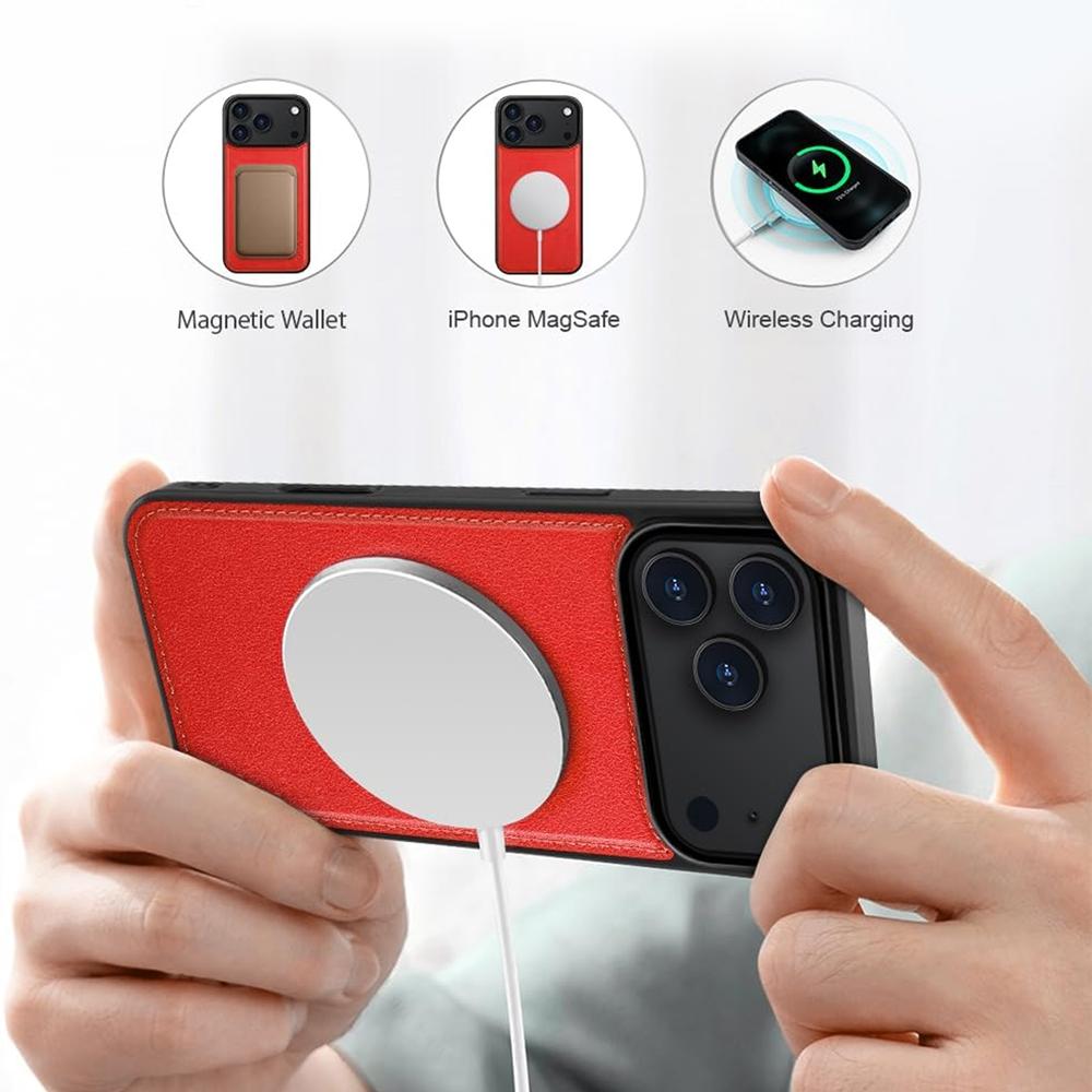 Magnetic Wallet für Apple iPhone 17 Pro Max in Rot