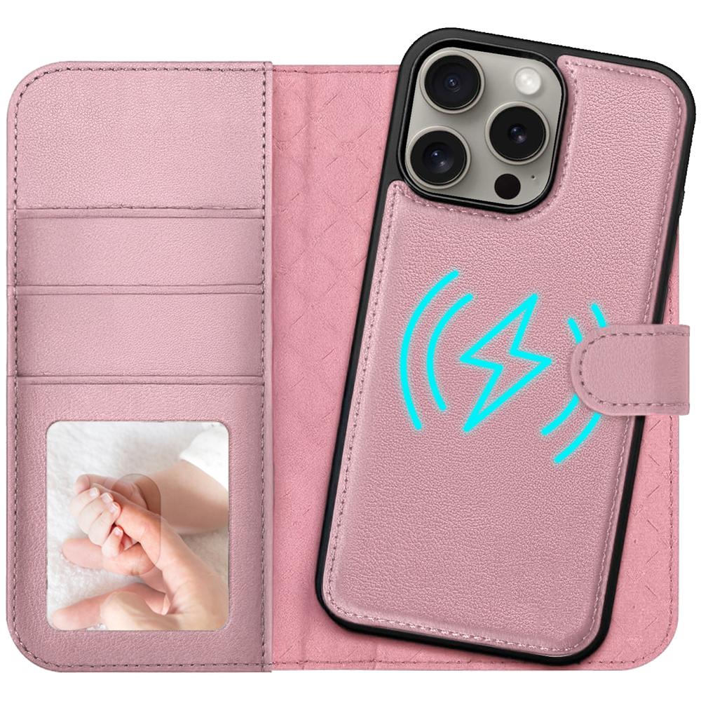 Magnetic Wallet für Apple iPhone 16 Pro Max in Rosegold