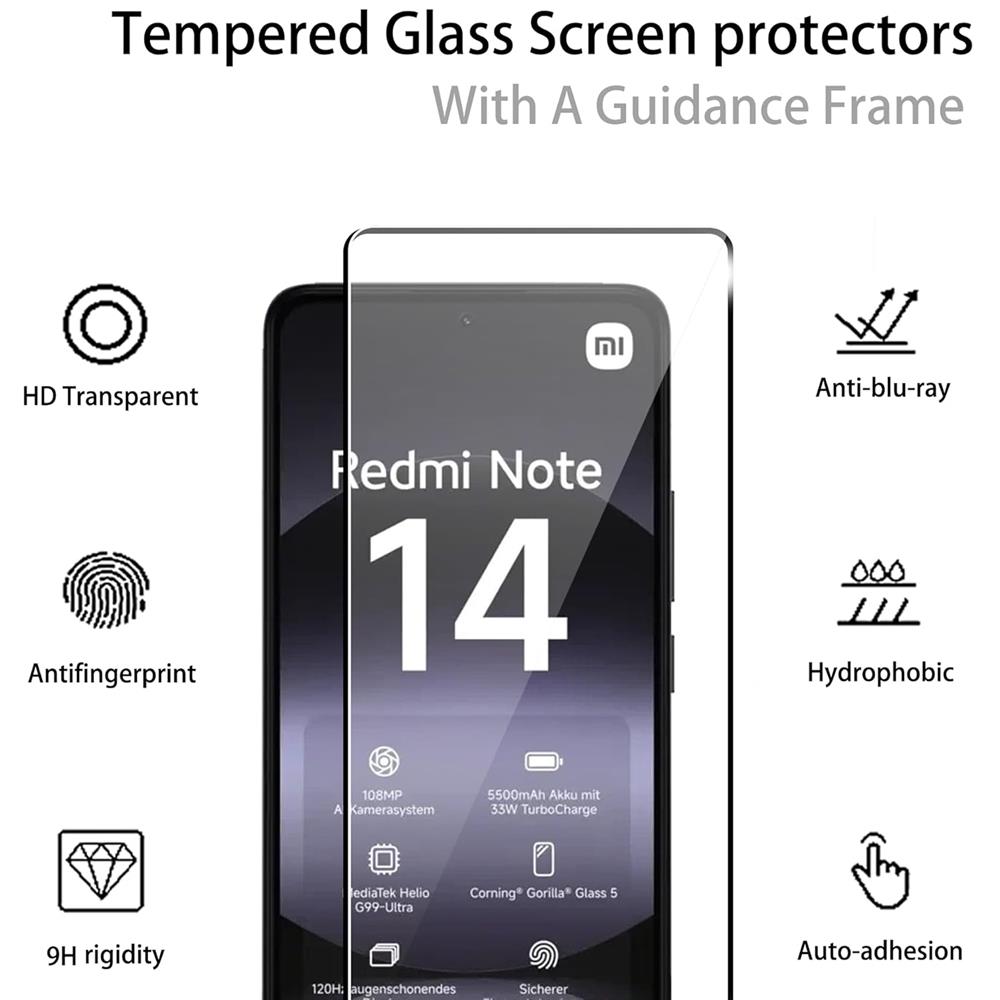 4in1 Glas Set für Xiaomi Redmi Note 14 (4G)