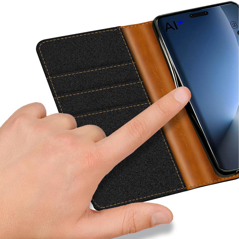 Textil Wallet für Honor Magic 8 Pro in Schwarz