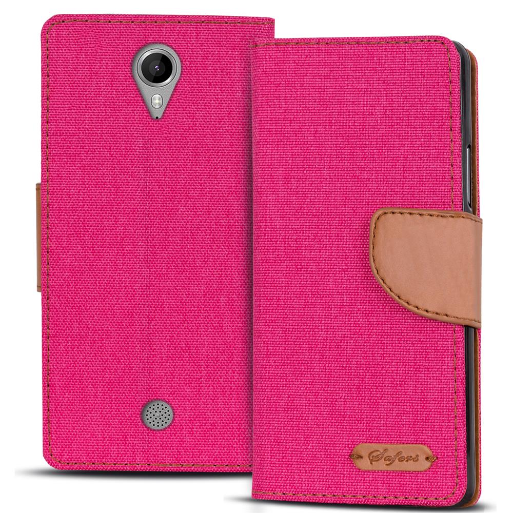 Textil Wallet für Wiko Tommy in Pink