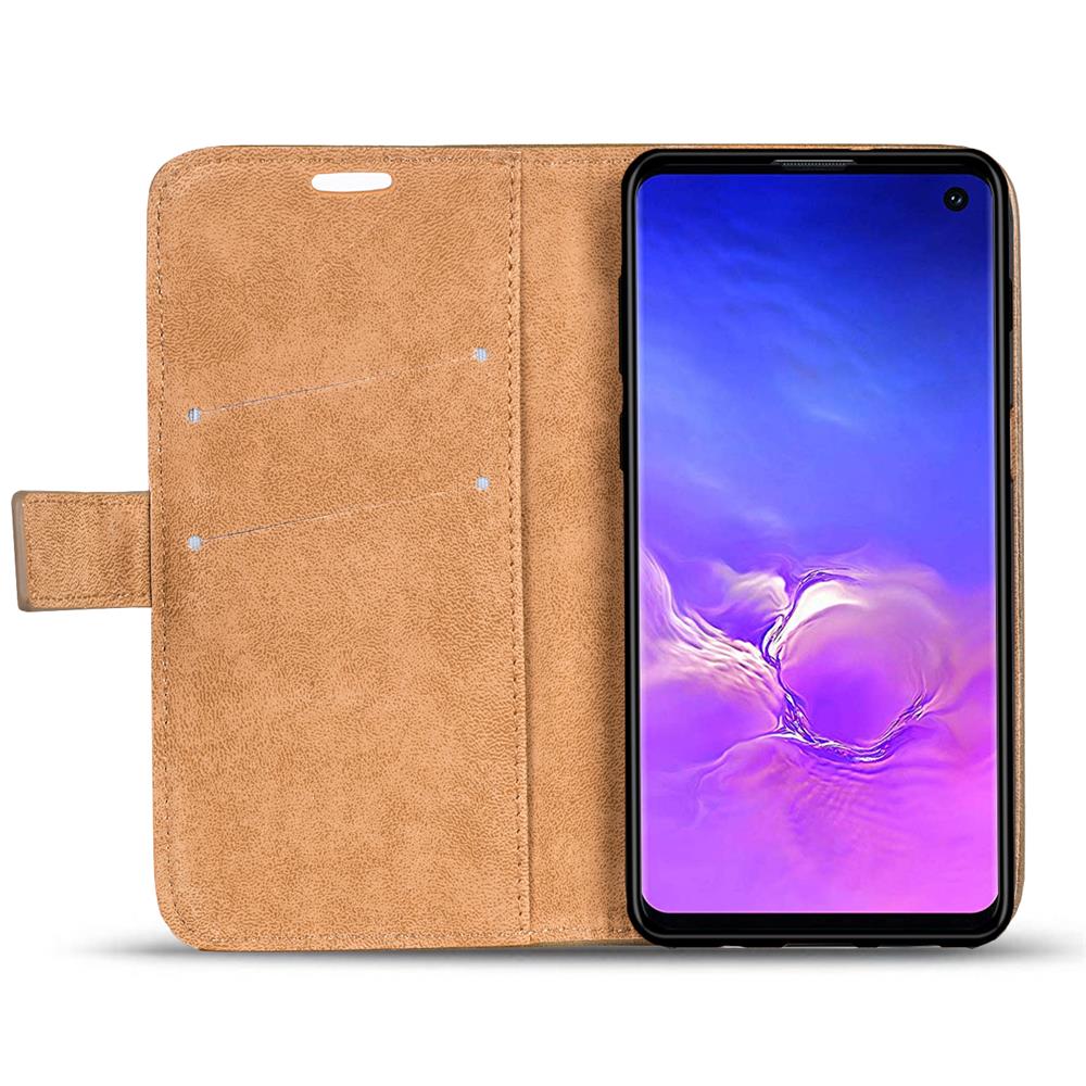 Retro Wallet für Samsung Galaxy S10e in Mocca