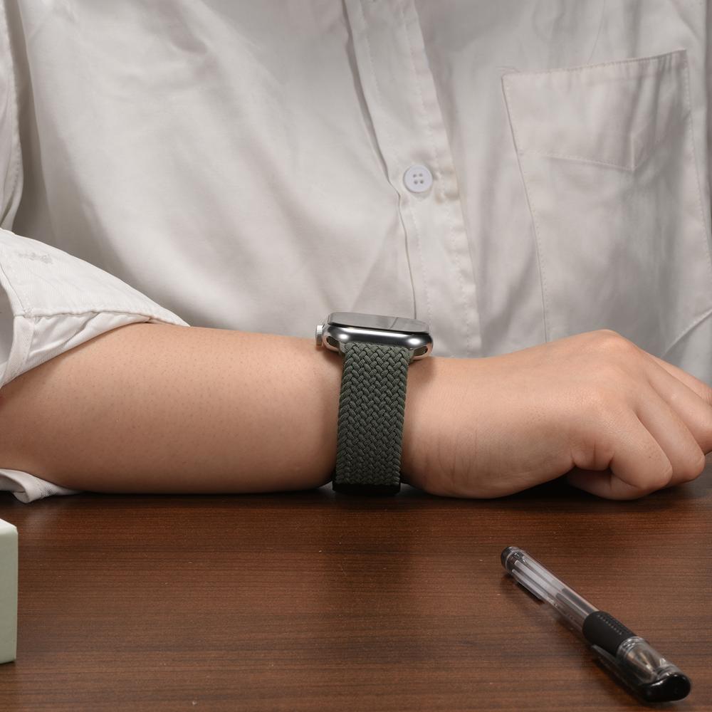 Loop Nylonarmband für Apple Watch 1-11/SE1-3/Ultra1-3 - 42/44/45/49mm in Olivgrün - Universal