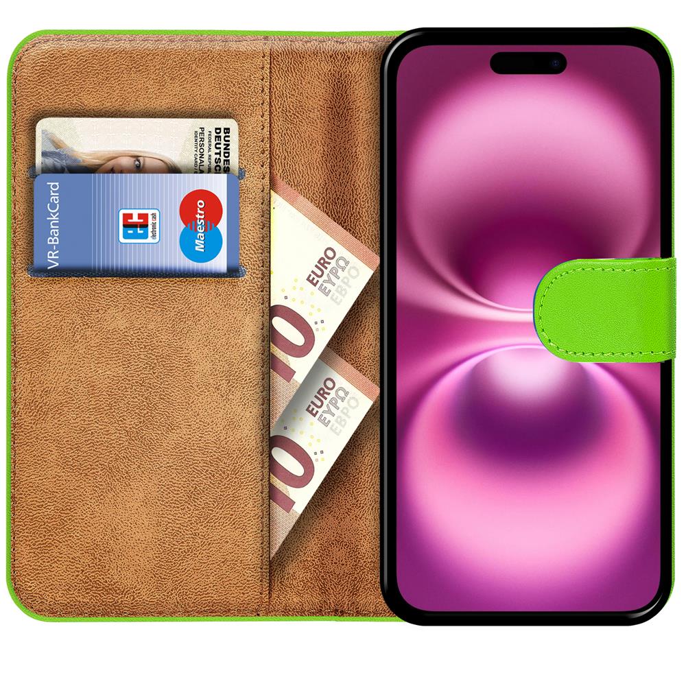 Basic Wallet für Apple iPhone 16 Plus in Grün