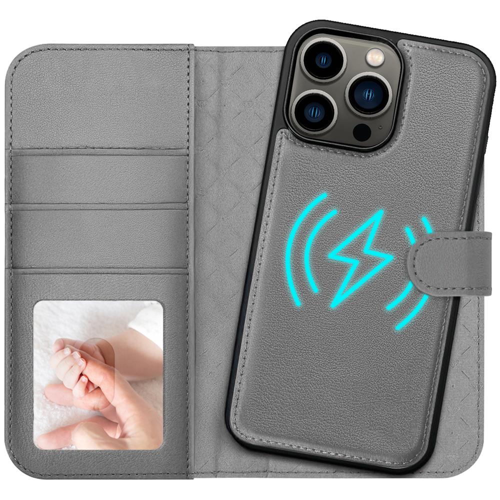 Magnetic Wallet für Apple iPhone 13 Pro in Grau