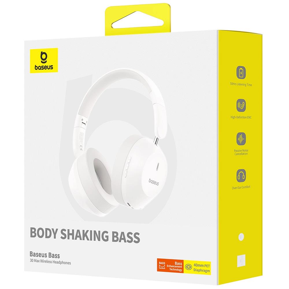 Baseus Body Shaking Wireless Kopfhörer in Weiss