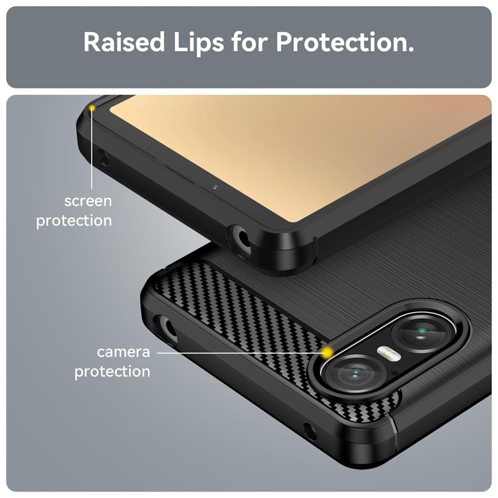 Carbon Brush TPU für Sony Xperia 10 VI in Schwarz