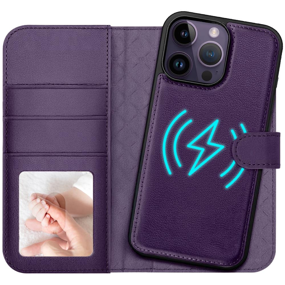 Magnetic Wallet für Apple iPhone 14 Pro Max in Violett