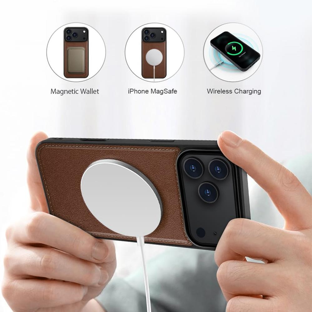 Magnetic Wallet für Apple iPhone 17 Pro Max in Braun
