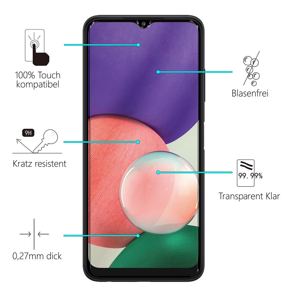 Glas 2in1 für Samsung Galaxy A22 5G