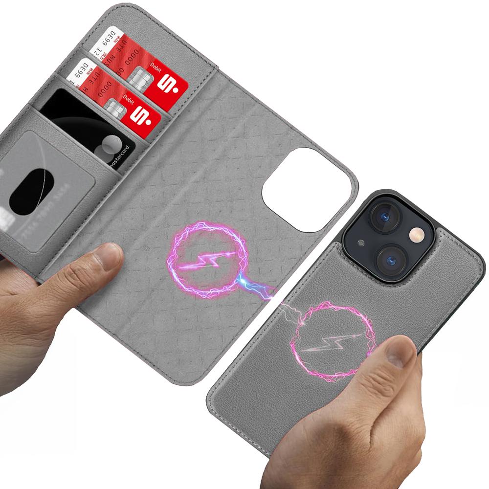 Magnetic Wallet für Apple iPhone 13 in Grau