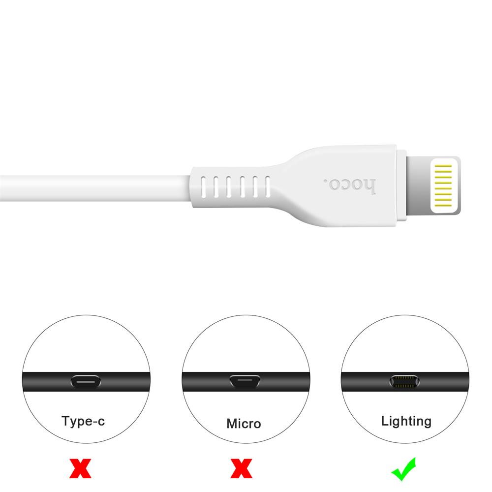 Hoco USB Kabel - X20 Lightning - 2M in Weiss