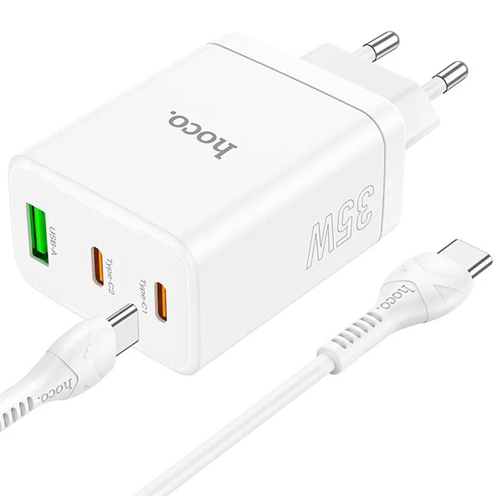 Netz-Ladegerät Hoco - N33 Start Typ C in Weiss